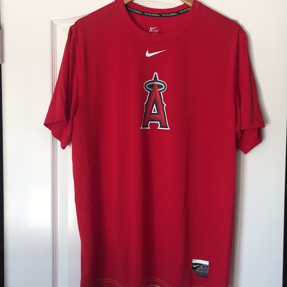 MLB Angels Nike Red Short Sleeve Tee dri fit